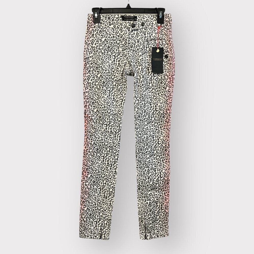 Maison Scotch NEW Leopard Print Jeans Womens sz 24R Designer Denim Pants Cheetah